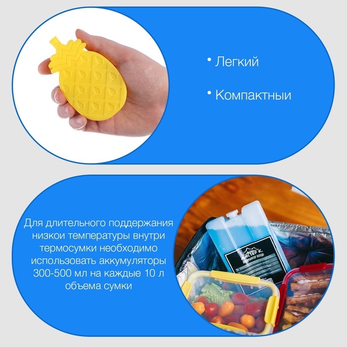 Аккумулятор холода гелевый  Аккумулятор холода гелевый "Мастер К. Джекфрут", набор 3 штуки по 60 мл, хладоэлемент для термосумок