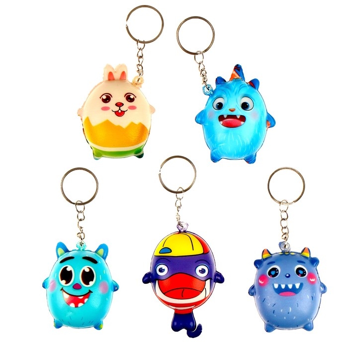 Мялка сквиши Мялка сквиши "Звери" на брелоке, виды МИКС