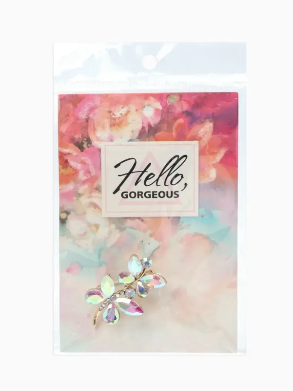 Брошь &laquo;Бабочки&raquo;, парочка, радужная в золоте