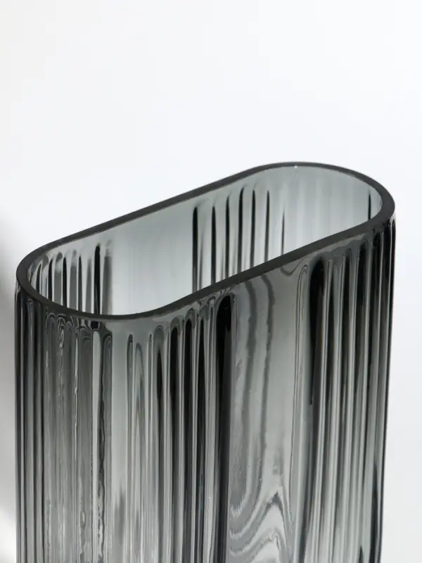 Ваза стекло настольная  Ваза стекло настольная "Айрис" 23,5х17х7 см, серый