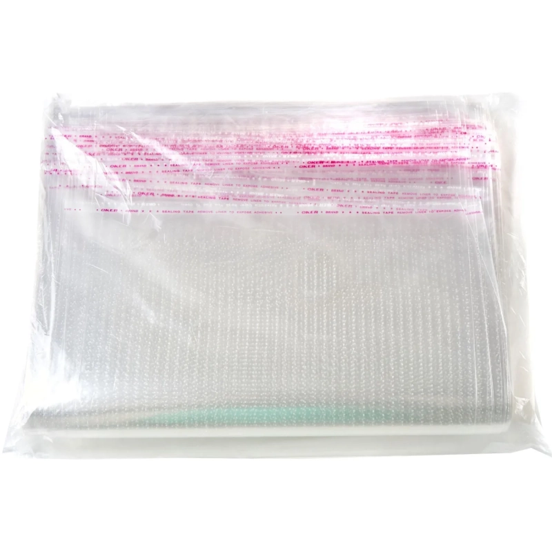 Пакет БОПП 250x350мм+40мм клапан со скотчем 30мкм с перфорацией 100 шт/уп