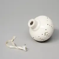 Ёлочный шар с подсветкой &laquo;Орнамент&raquo;, 10.7&times;8.5&times;8.5 см, 1 LED, керамика, от батареек LR44&times;3, керамика, свечение тёплое белое