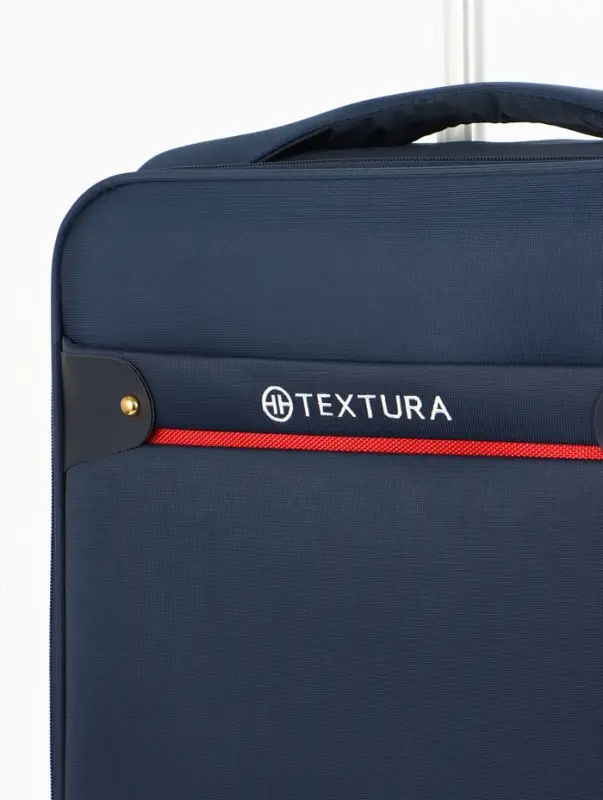 Чемодан на колёсах TEXTURA, с увеличением, кодовый замок, 36&times;25&times;58 см, 20", синий
