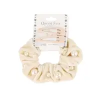 Набор для волос &laquo;Глория грация&raquo;, резинка 7 см, 2 заколки 5 см, бежевый