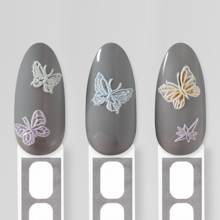 Наклейки для ногтей «Волшебные бабочки», объёмные, разноцветные Наклейки для ногтей «Волшебные бабочки», объёмные, разноцветные