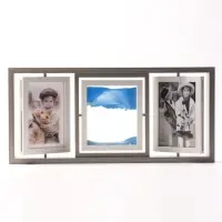 Фоторамка на 4 фото &laquo;Вращающие фото&raquo; 10&times;15 см, стеклянный экран, серая