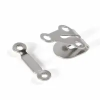 Крючок для брюк и юбок, пришивной, 2&times;2 см, 10 шт., цвет серебряный