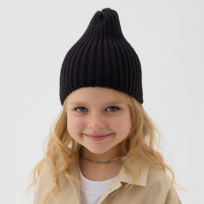 Шапка детская MINAKU р-р 50-52, цвет чёрный Шапка детская MINAKU р-р 50-52, цвет чёрный