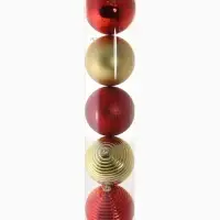 Ёлочные игрушки &laquo;Ассорти&raquo;, набор 5 шт., d=15 см, красный/золотистый