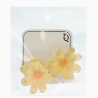 Серьги пластик "Цветочек летний" с блёсткой, цвет жёлтый