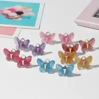 Серьги клипсы детские Выбражулька «Блестящая бабочка», миксы