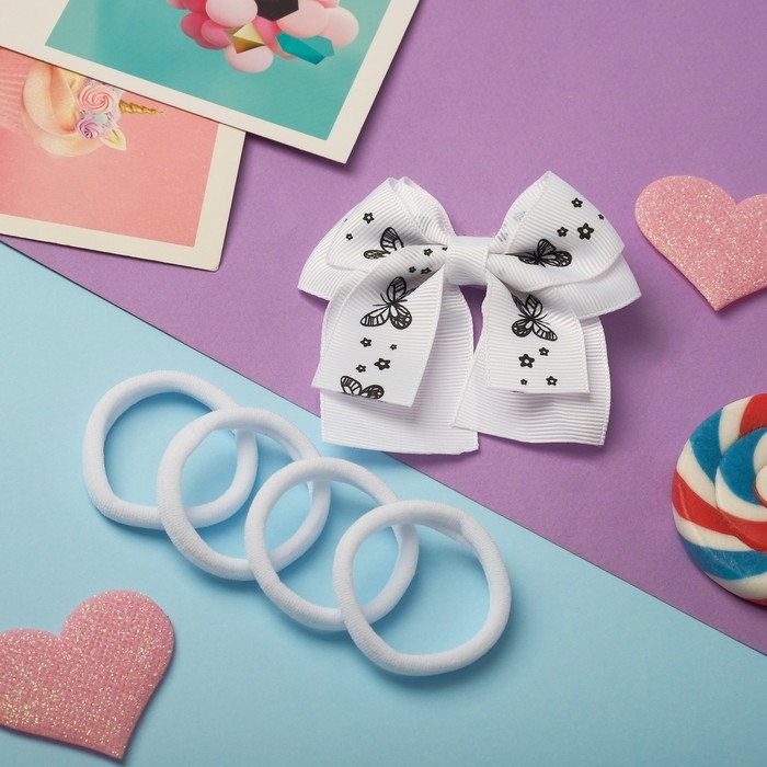 Набор для волос Набор для волос "Малютка" 5 шт (1 зажим,4 резинки) бабочки