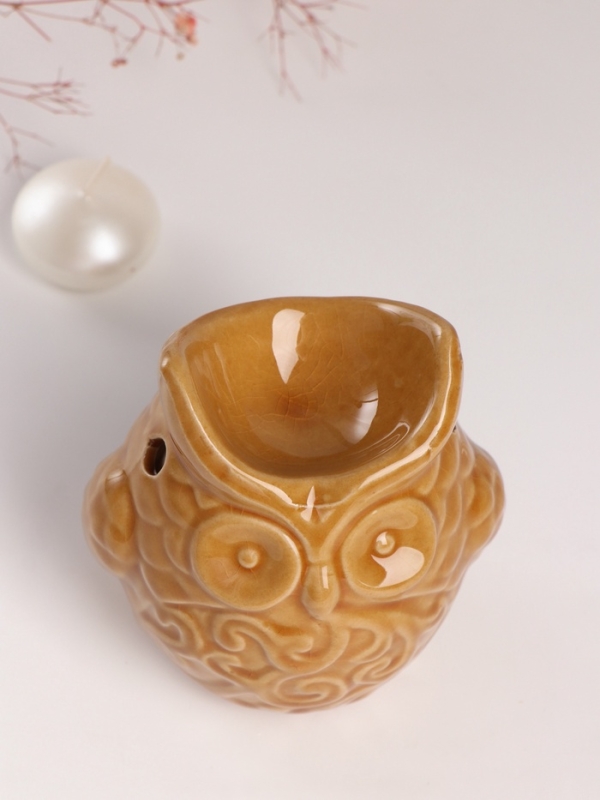 Аромалампа керамика Аромалампа керамика "Ушастая сова" тёмный беж 6,5х11х10,7 см