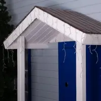 Гирлянда &laquo;Бахрома&raquo; 4&times;0.6 м, IP44, прозрачная нить, 180 LED, свечение синее, мерцание белым, 220 В