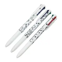 Набор шариковых ручек, 3 штуки, автоматические, 4-цветные, белый корпус, с рисунком