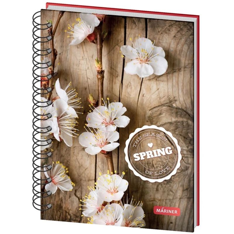 Бизнес-тетрадь Spring А5,120л, клетка, Mariner на спирали, 0018