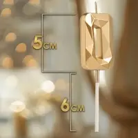 Свеча в торт на шпажке &laquo;Алмаз&raquo;, цифра 0, шампань, 5&times;2.6 см