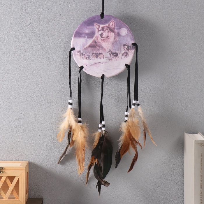 Ловец снов 2 Ловец снов 2 "Стая волков на снегу" круг d=16 см