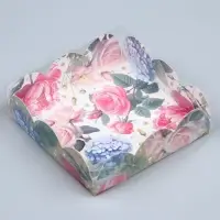 Коробка для печенья, кондитерская упаковка с пластиковой крышкой, «Для тебя», 10.5 х 10.5 х 3 см