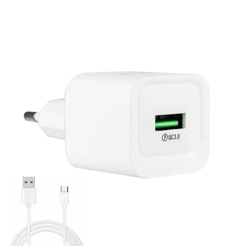 Сетевое зарядное устройство с кабелем USB на Type-C Q.C3.0 C145A HOCO белое