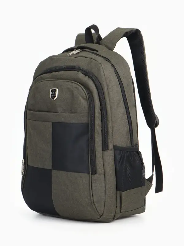 Рюкзак школьный на молнии, 2 отдела, 4 кармана, размер 32&times;15&times;47 см, хаки