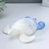 Сувенир керамика "Черепаха" бело-синий 14,5х12,5х4,8 см