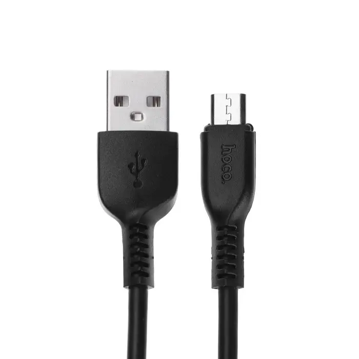 Кабель Hoco X20, microUSB - USB, 2.4 А, 1 м, PVC оплетка, чёрный
