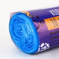 Мешки для мусора 30 л, ПНД, 10 мкм, 20 шт. в рул, синие