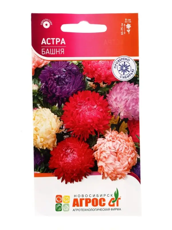 Семена Астра &laquo;Башня&raquo;, 0.3 г, &laquo;Агросс&raquo;