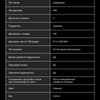 Часы электронные с FM радио H-RCL246 зеленая подсветка