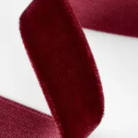 Лента бархатная, 15 мм, 18&plusmn;1 м, бордовая №43