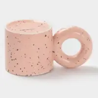 Кружка Доляна &laquo;Бублик&raquo;, 300 мл, керамика, розовая