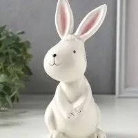 Сувенир керамика "Серый зайчик" 8,9х7,7х17,2 см