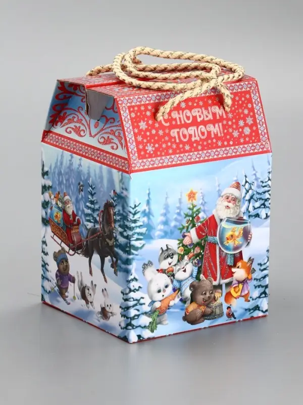 Подарочная новогодняя коробка «Золотая рыбка», для сладких подарков, 18×18×14 см Подарочная новогодняя коробка «Золотая рыбка», для сладких подарков, 18×18×14 см