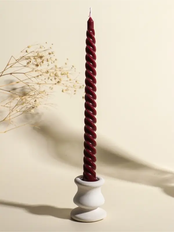 Набор свечей витых, 2&times;25 см, 4 шт., палитра бордового, 25.5&times;8.8&times;2.4 см