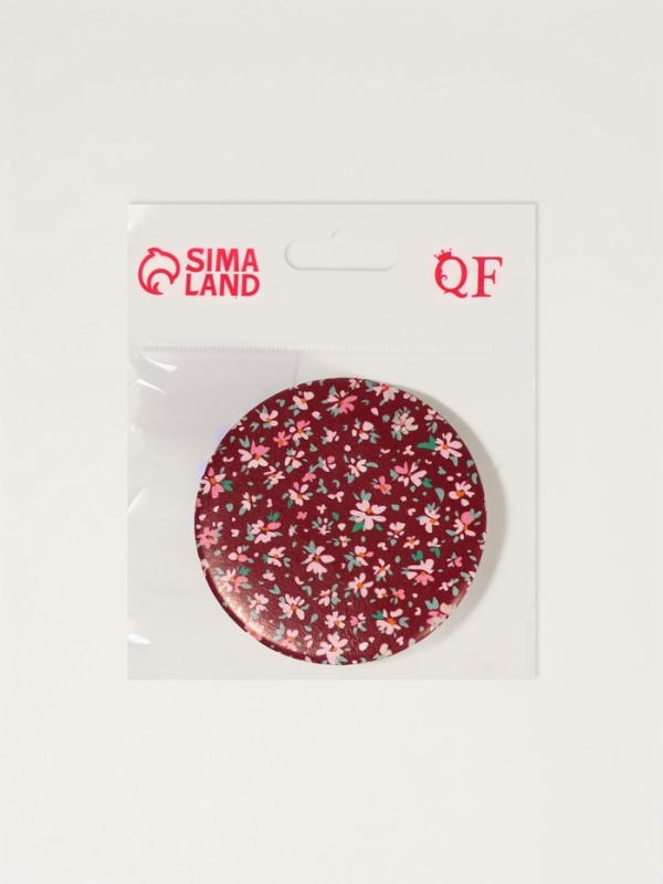 Зеркало складное «Цветочная поляна», d = 7,5 см, с увеличением, цвет МИКС