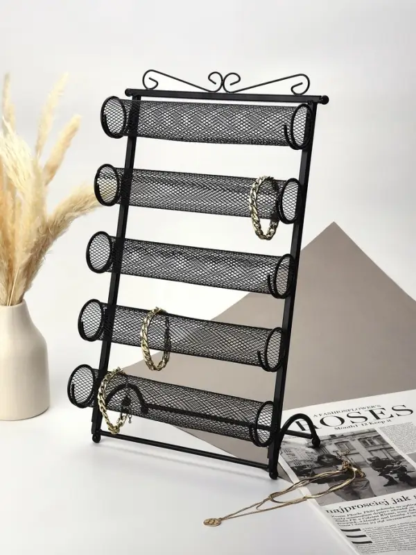 Подставка для часов, браслетов QF, 5 роликов, 32&times;16&times;53 см, чёрная