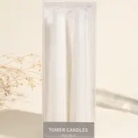 Набор свечей, 3.5х23 см, 2 шт "Башня" белый 4х9,5х25 см