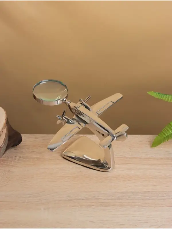 Лупа настольная &laquo;Самолёт&raquo;, 15&times;23&times;12.5 см, алюминий