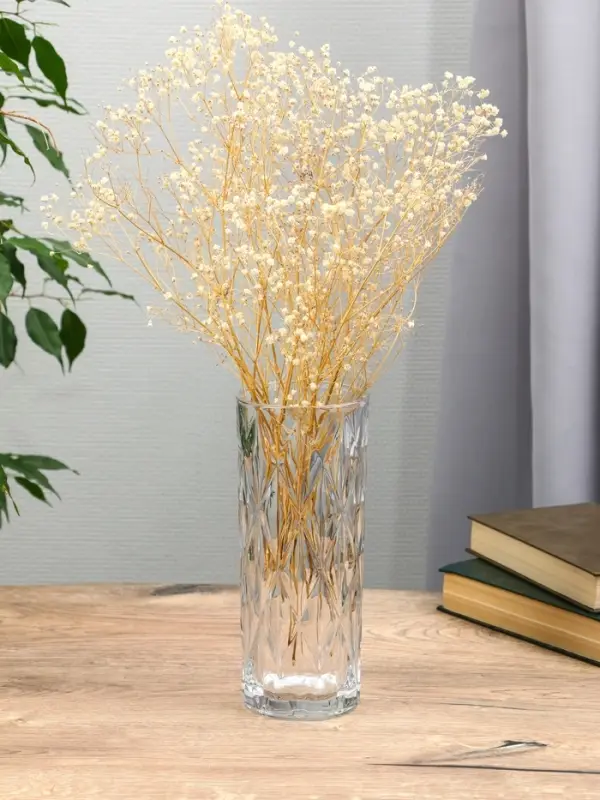 Ваза стекло настольная "Шерри" крупные ромбы, 23,5х9,5 см, прозрачный