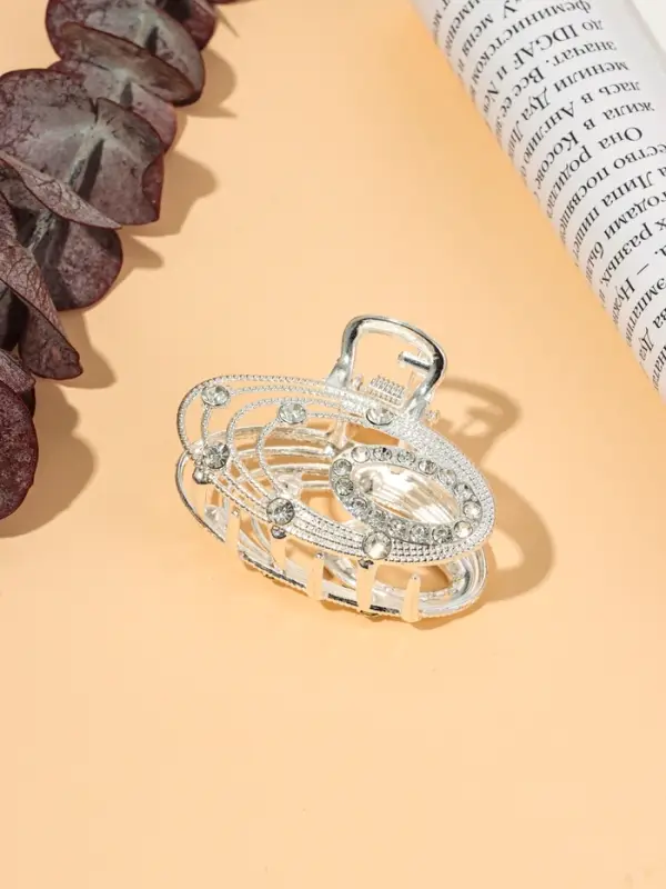 Краб для волос "Джули" овал, 4,5 см, серебро