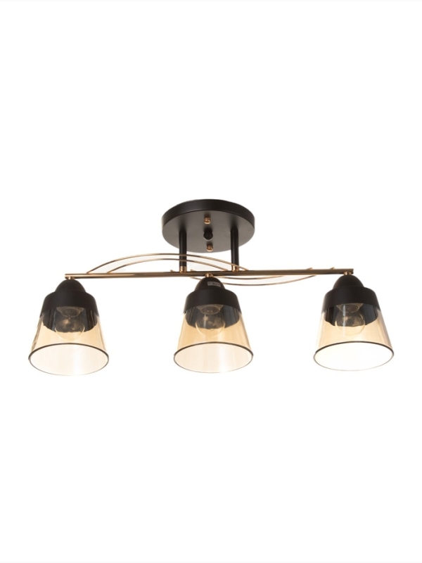 Люстра Люстра "Кансе" 3хЕ27 40Вт черно-золотой 50х15х23 см