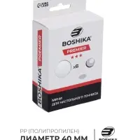 Мяч для настольного тенниса BOSHIKA 3***, набор 6 шт., PP, цвет белый