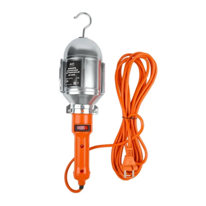 Фонарь переносной (светодоиод.) 5м 220V AVS LW-524L