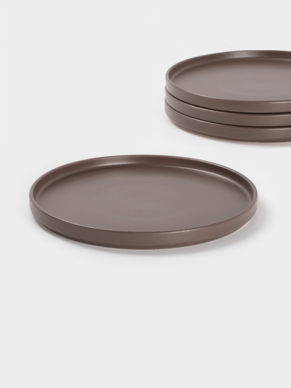 Набор тарелок Доляна «Гранит», 4 шт., d=26 см, керамика, коричневый