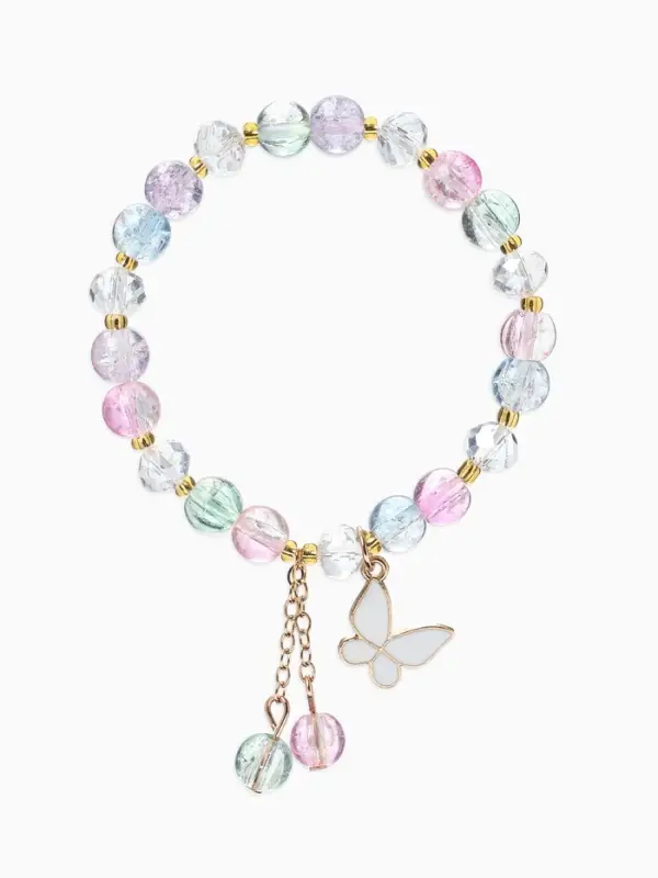 Браслет с подвесками &laquo;Сахарный. Бабочка&raquo;, d=6 см, шар №8, разноцветный в золоте