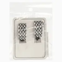 Серьги клипсы для ушей QF &laquo;Плетение&raquo;, цвет чернёное серебро