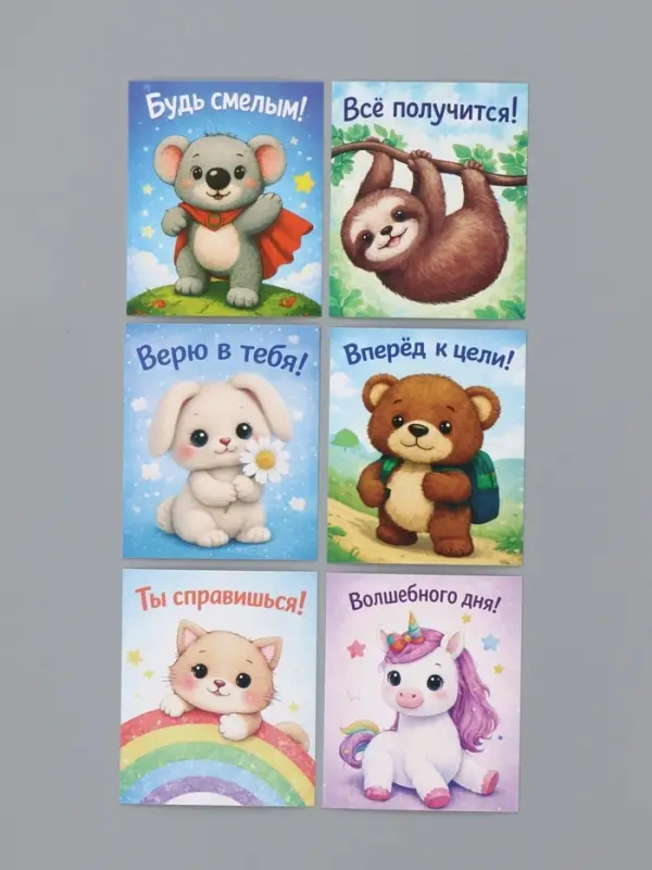 Открытки мини &laquo;Мотивашки деткам&raquo;, набор 35 шт., 8&times;9.5 см