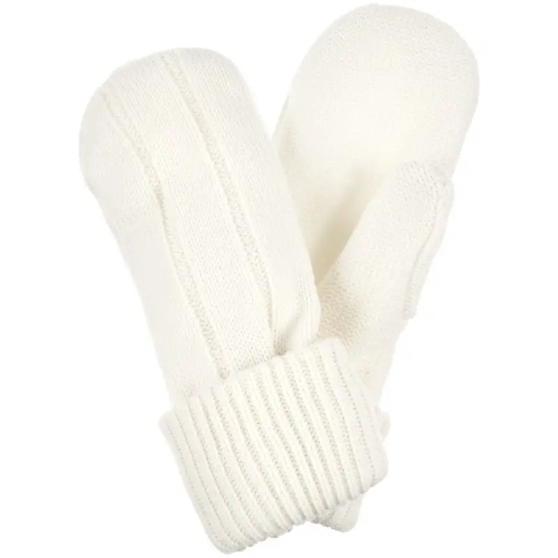 Варежки Knit Beat, белые (молочные), размер S/M