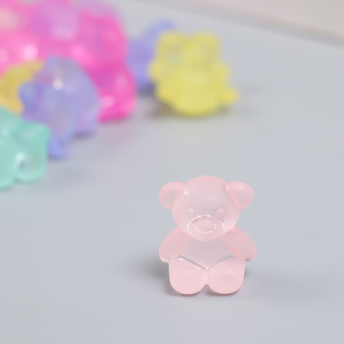 Декор пластик "Сидящий медвежонок" матовый 20 гр 1,9х1,5х1 см